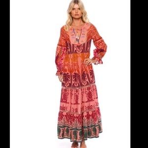 Farm Rio Ainika Print Macaws Maxi Dress new with tags size large
